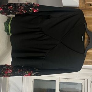 SHEIN Black Jacket with Floral Sleeves
